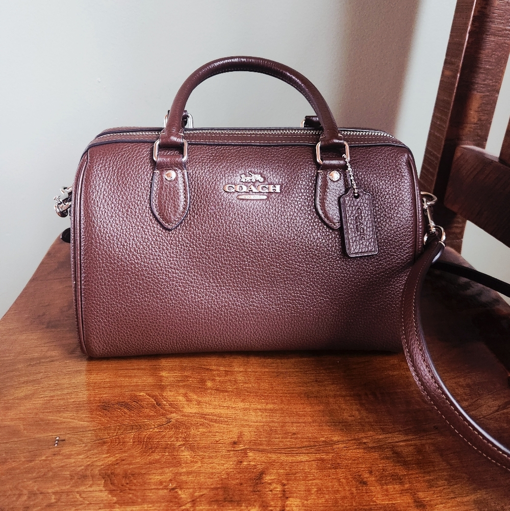 Coach Rowan Satchel Bag Maple/Silver